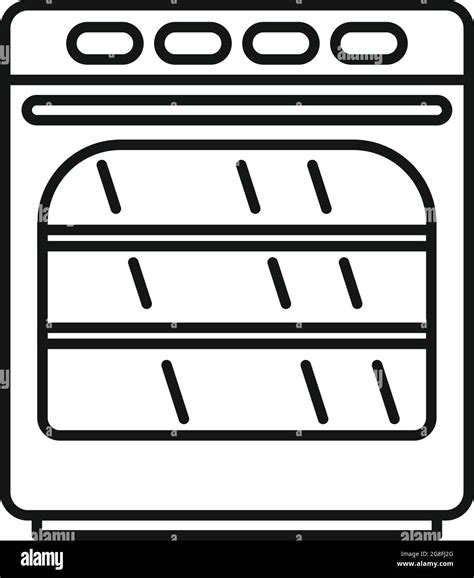 Convection Oven Icon Outline Vector Electric Kitchen Stove Grill