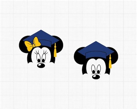 Gorra de graduación Mickey Minnie Mouse formatos Svg y Png Etsy España