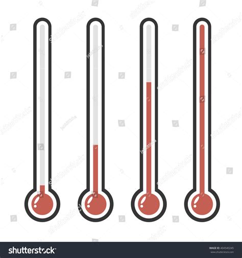 Illustration Red Thermometers Different Levels Flat Stock Vector Royalty Free 404540245