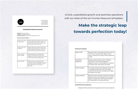 Performance Bonus Evaluation Hr Template In Word Pdf Google Docs