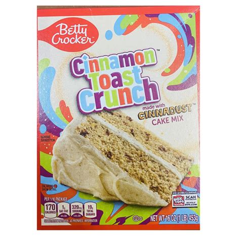 New Betty Crocker Cinnadust Cinnamon Toast Crunch Cake Mix 16 Oz Box