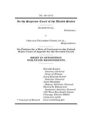 Fillable Online Fillable Online Joseph Ocol Petitioner V Chicago