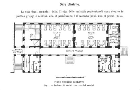 La Pianta Di Un Reparto Di Degenza Con Il Piccolo Gabinetto Per Le