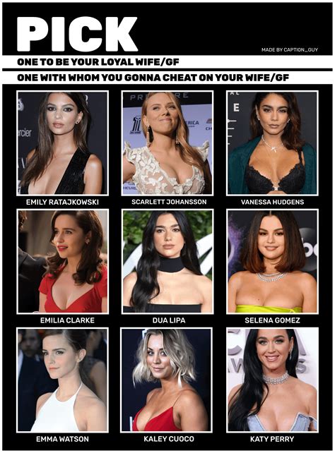 who would you rather choose as your loyal wife/gf and whom would you
