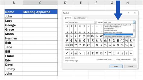 How to Insert a Symbol in Excel