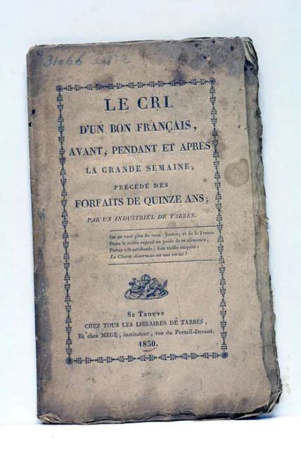 Livre Ancien Fould Cri D Un Bon Fran Ais Poemes Politiques Tarbes