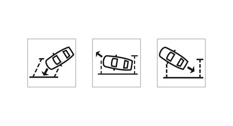 Car Automatic Parking System Icon Set Driverless Parking Sensor