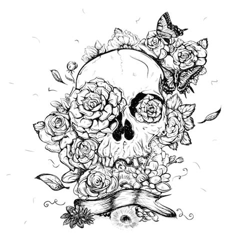 Premium Vector Skull And Flowers Illustration Day Of The Dead