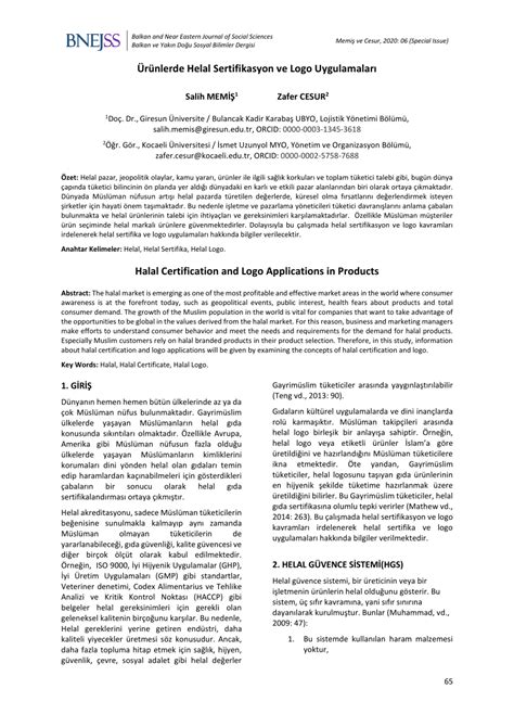 (PDF) Ürünlerde Helal Sertifikasyon ve Logo Uygulamaları Halal ...