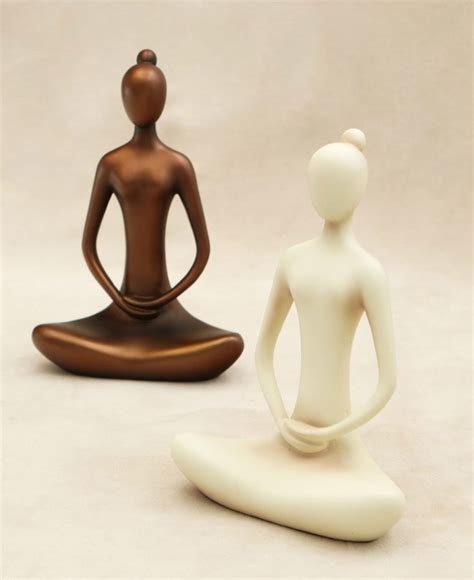 Meditating Woman Yoga Statue Antique Wash Inches Meditation Room