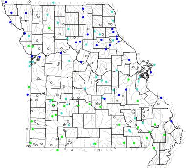 Map of Missouri Lakes, Streams and Rivers