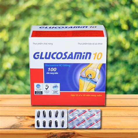 Glucosamin 10 bổ sung dịch nhờn khớp (Hộp 10 vỉ x10 viên)