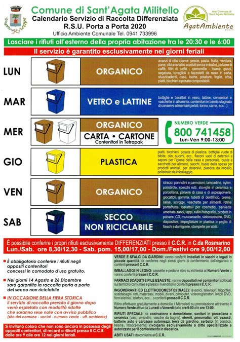 Raccolta Differenziata Il Calendario Per Tutto Il Sant Agata