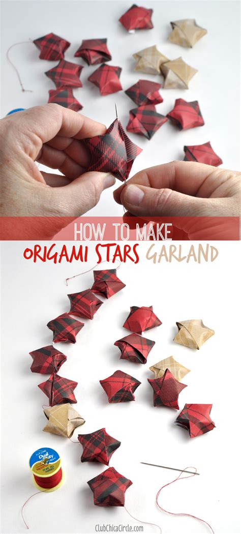 Origami Stars Holiday Garland DIY | Club Chica Circle - where crafty is ...