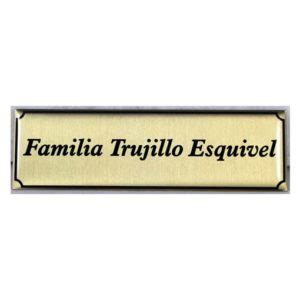 Placa Personalizada Con Nombre En Dorado O Plateado Aurum