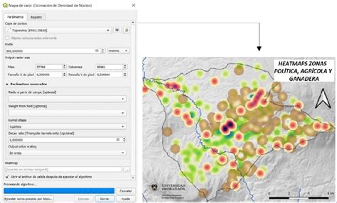 Izq Tratamiento de la herramienta Mapa de calor Estimación de