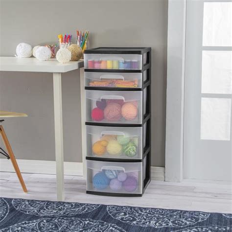 Sterilite 2895 5 Drawer Tower Black 28959002