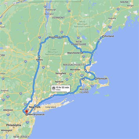 New England Coastal Map Highways Boston And New England | Tours And