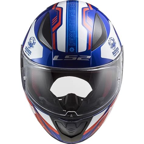 Casco Integrale Moto Ls Ff Rapid Stratus Blue Red White