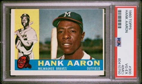 Topps Hank Aaron Milwaukee Braves Graded Psa Mc Vg Ex Ebay