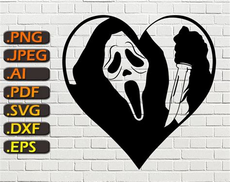 Ghostface Heart Svg Scream Svg Ghostface Scream Svg Horror Etsy Ireland