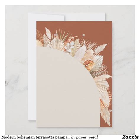 Modern Bohemian Terracotta Pampas Grass Stylish Save The Date Zazzle