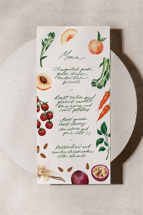 Custom Illustrated Wedding Or Event Menu Written By Emily Papeler A