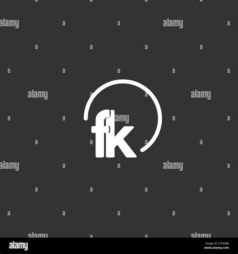 FK Initial Logo With Rounded Circle Vector Graphic Stock Vector Image