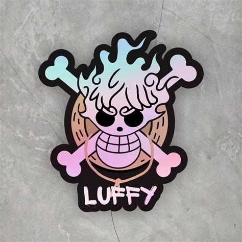 Jual Sticker Anime Hologram Logo Luffy Gear 5 Ukuran 5 6 Cm Sticker