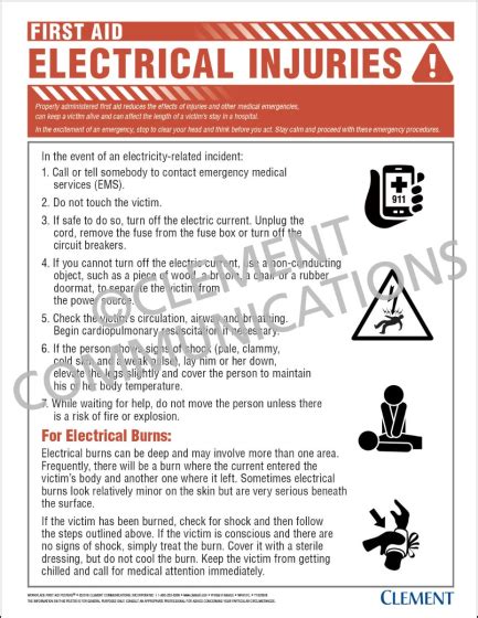 First Aid Electrical Injuries Poster