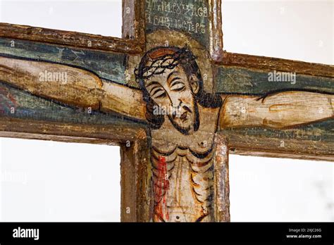 A Byzantine Icon Depicting Crucified Jesus Christ Displayed In A