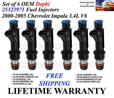 Genuine 6X OEM Delphi Fuel Injectors For 2000 2005 Chevrolet Impala 3