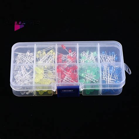 Handsome 200pcs 3V 20mA Colorful Diodes 3mm LED Light Assorted Kit DIY