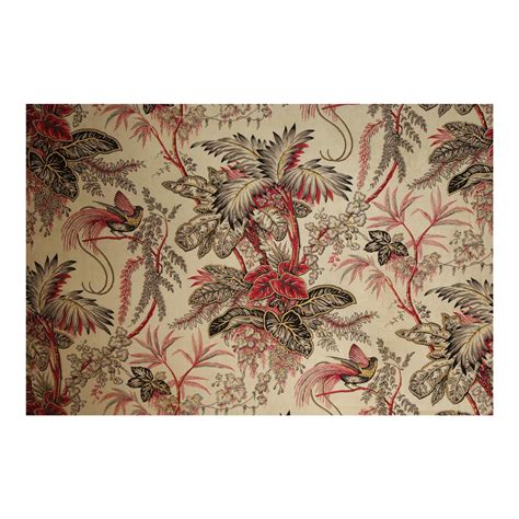 French Exotic Bird And Floral Printed Fabric Chairish