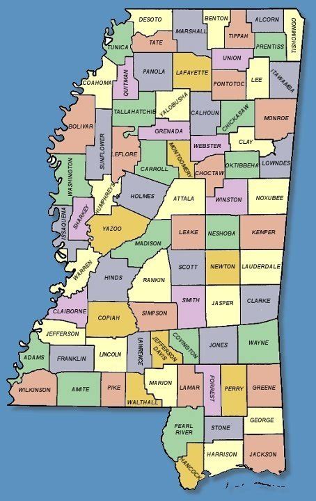 Online Maps: Mississippi county map