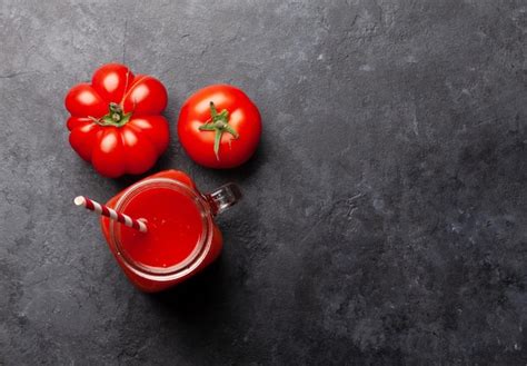 Premium Photo Fresh Tomato Juice And Ripe Tomatoes