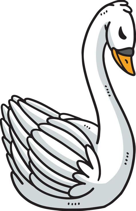 cygne dessin animé couleur clipart illustration 13653788 Art vectoriel chez Vecteezy