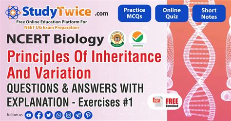 Principles Of Inheritance And Variation Neet Biology Mcqs