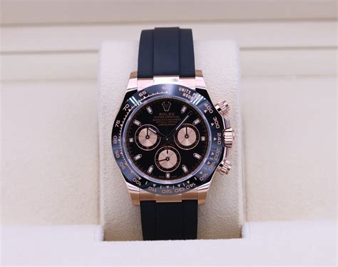 Rolex Daytona 116515ln Rose Gold Black Dial Oysterflex 2022 Box And Papers Nashville Watch