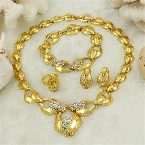 Fashion Dubai Gold Jewelry Sets Women Wedding Engagement Necklace