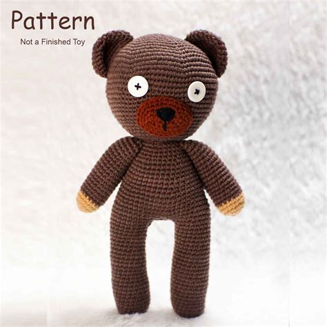 Mr Bean Teddy Bear Crochet Amigurumi Doll Pattern Inspire Uplift