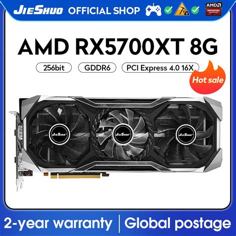 JIESHUO AMD RX 5700XT 8GB 2560sp Video Graphics Card GDDR6 256BIT GPU