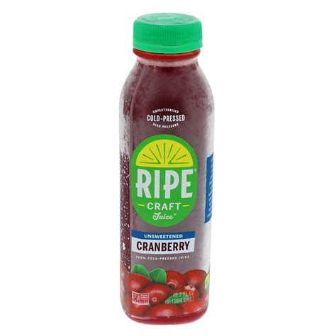 Ripe Craft Juice Unsweetened Cranberry 100 Cold Pressed Juice Shop Juice At H E B