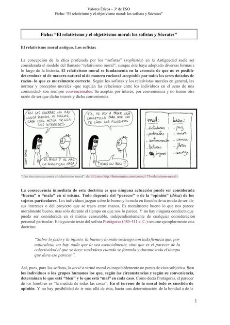 Pdf Ficha “el Relativismo Y El Objetivismo Moral Los · El Relat