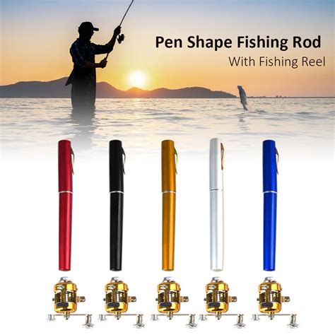 Portátil mini caneta vara de pesca 1m telescópica pocket rod pólo