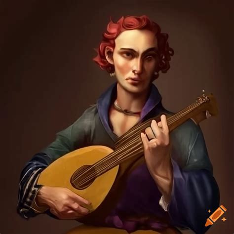 Portrait Of A Bard Playing The Lute On Craiyon