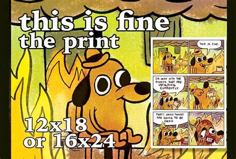 This Is Fine Print Print Prints Comic Book Cover