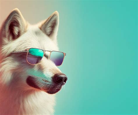 Premium Photo Wolf Animal Wearing Sunglass Shade Glasses