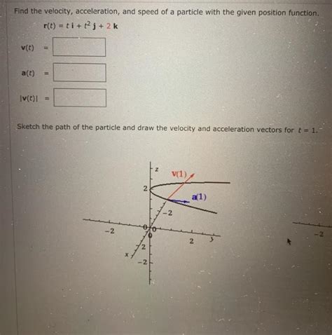 Solved Find The Velocity Acceleration And Speed Of A Chegg