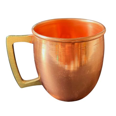 Caneca Moscow Mule Barril Lisa C Borda Alça Bronze 350 ml Cobre Lux